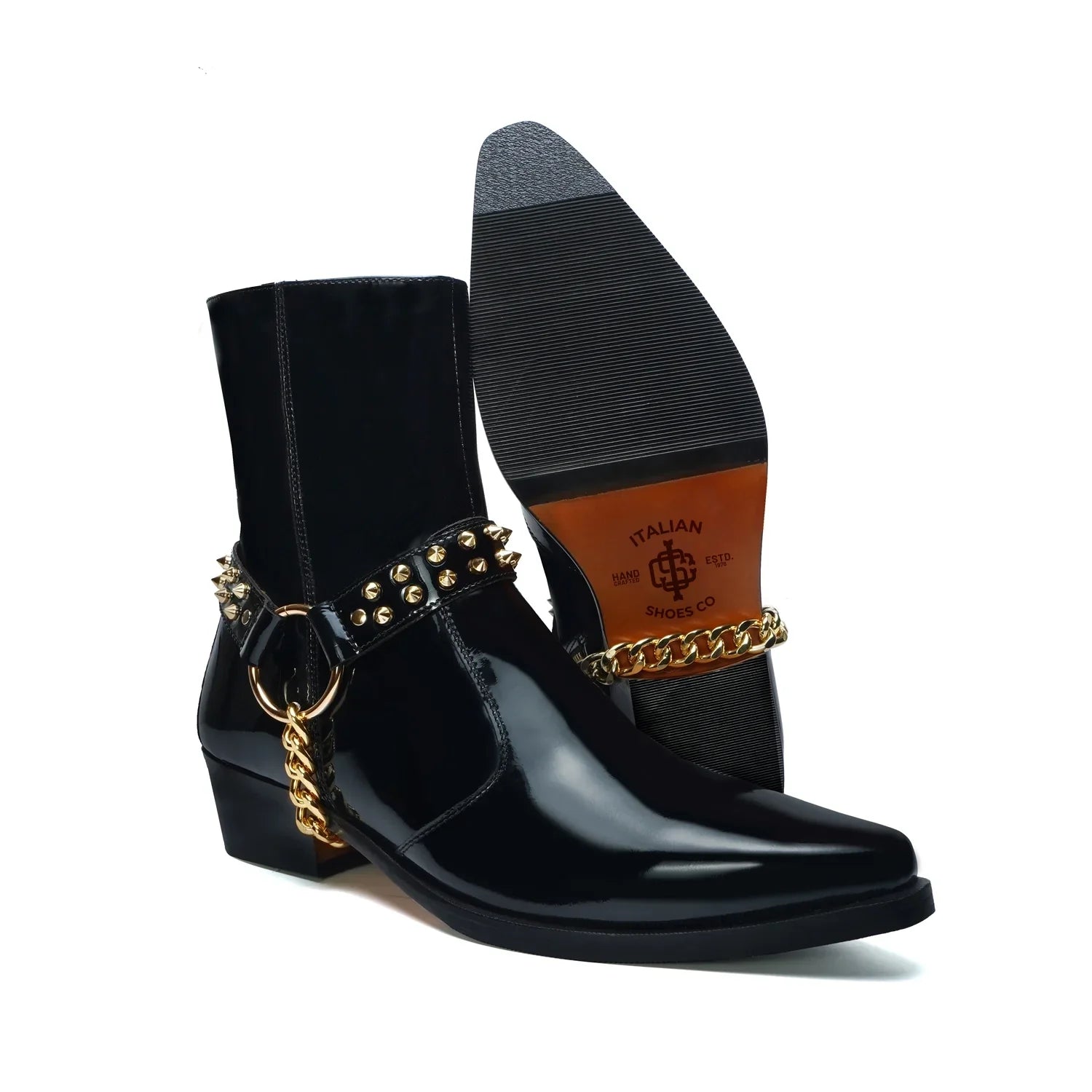 Black Cow Boy Boots With Removable Strap