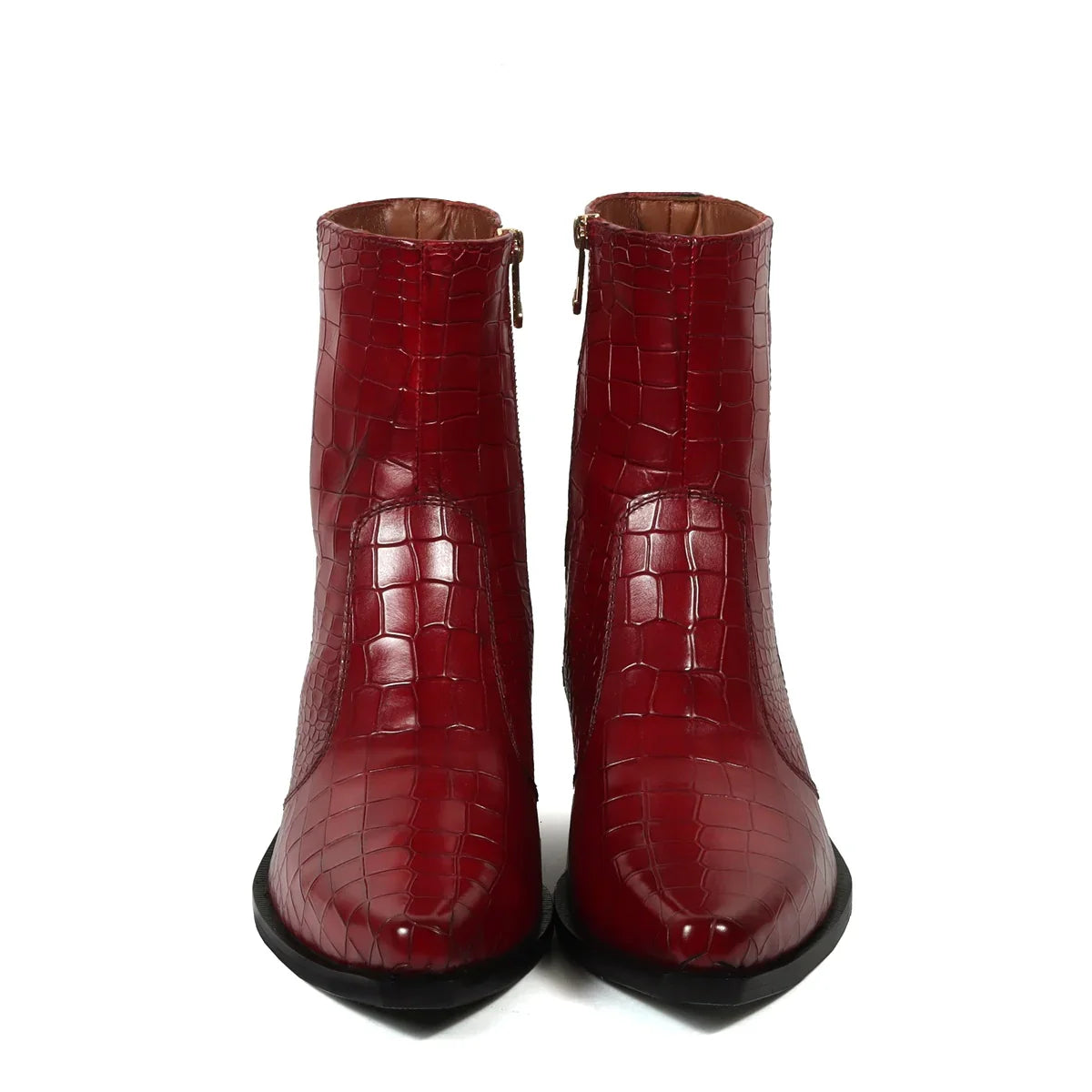COWBOY DEEP CUT CROCO WINE LEATHER BOOT