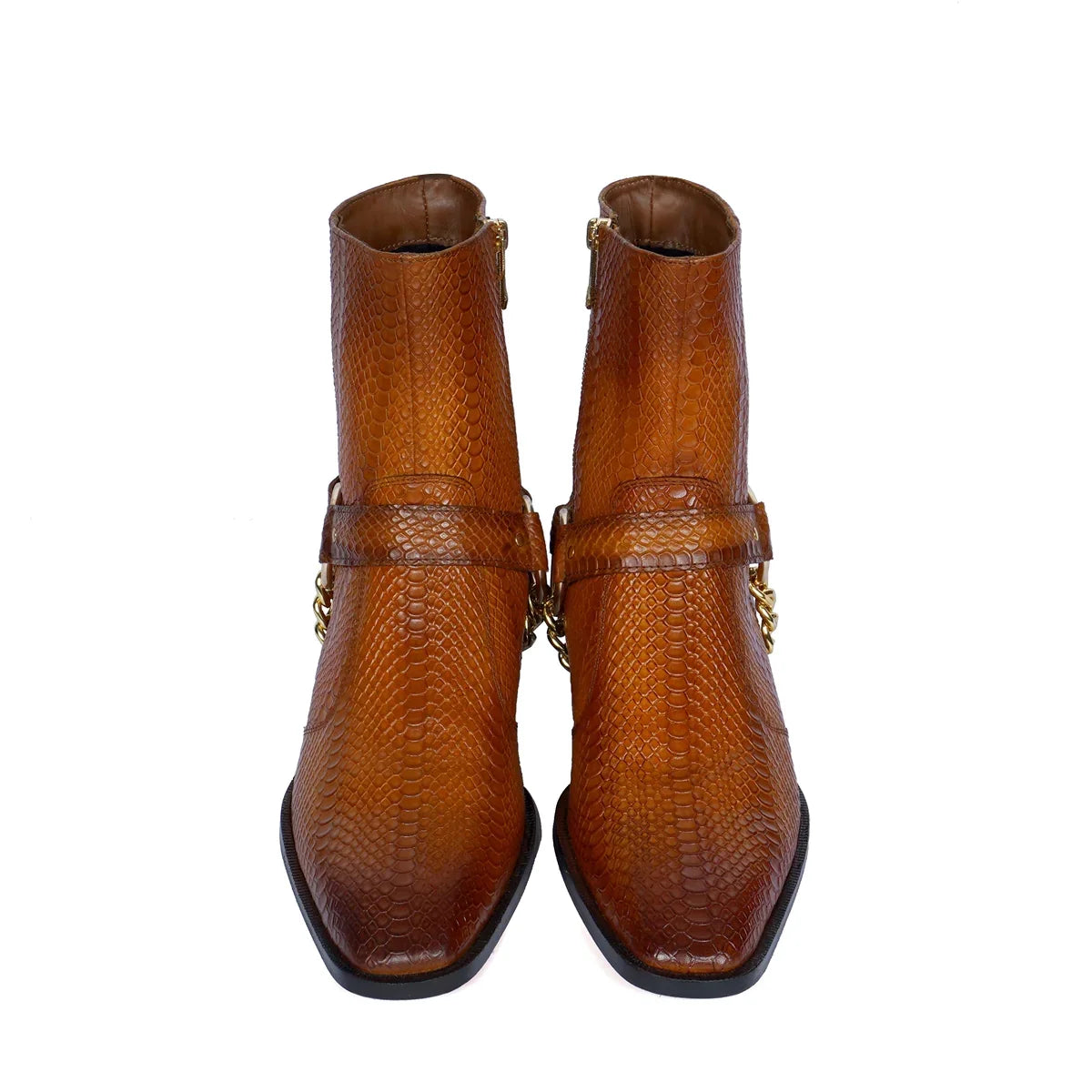 SNAKE SKIN TAN LEATHER BOOT