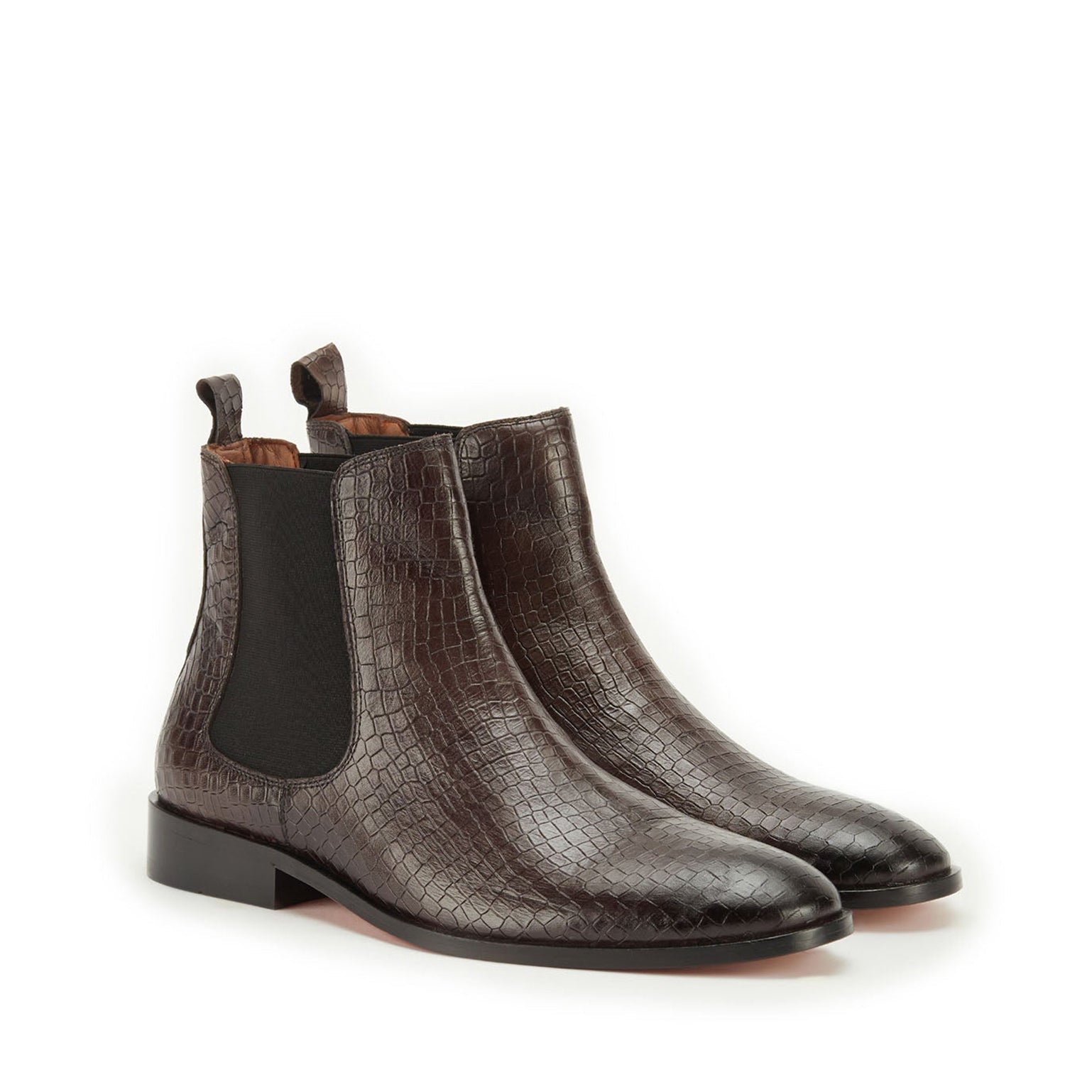 Light Brown Croco Boots