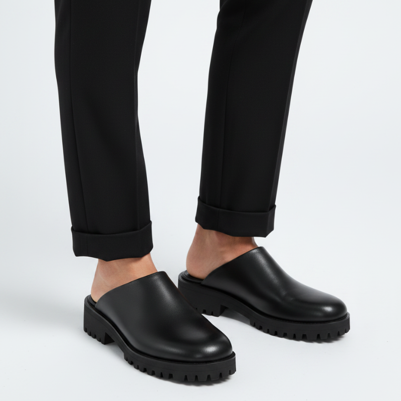 Valor Leather Rugged Slip Ons Luxe Mule