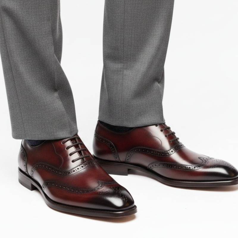 Venetian Hand Painted Wingtip Oxford Shoes