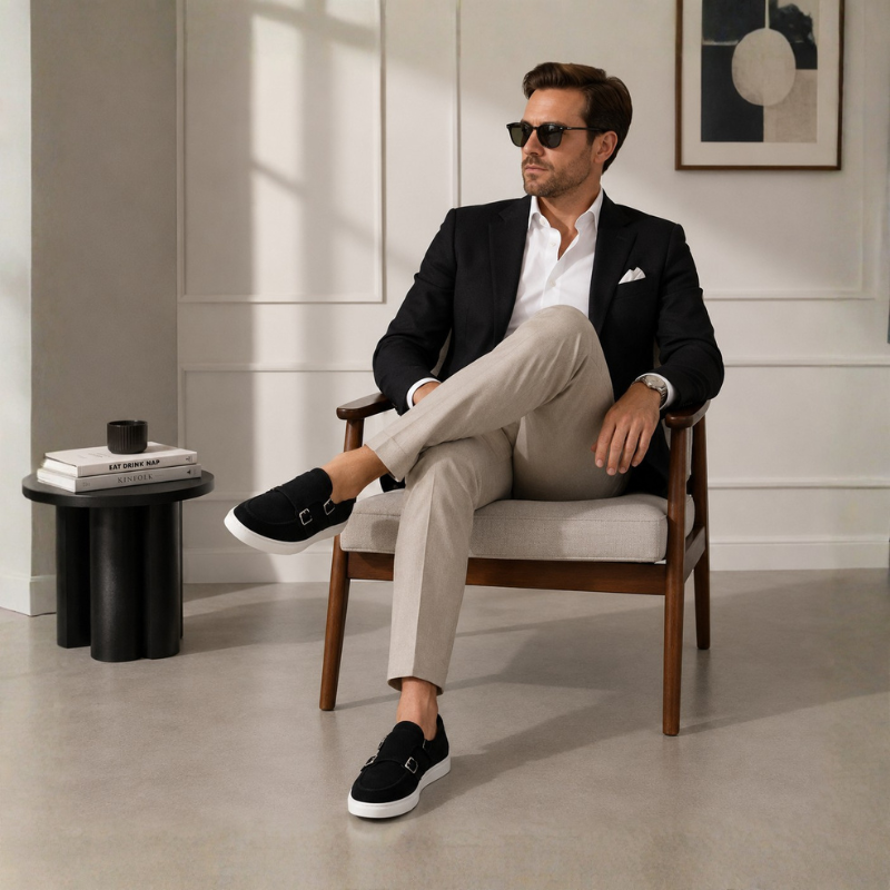 Vertex Flex Nubuck Double Monk Strap