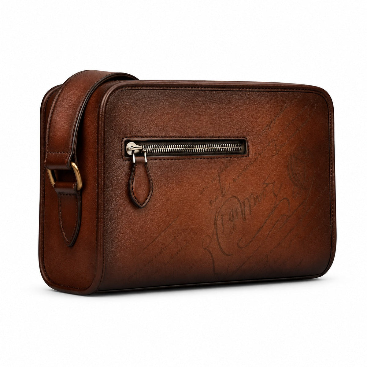Vintage Cognac Leather Crossbody Bag