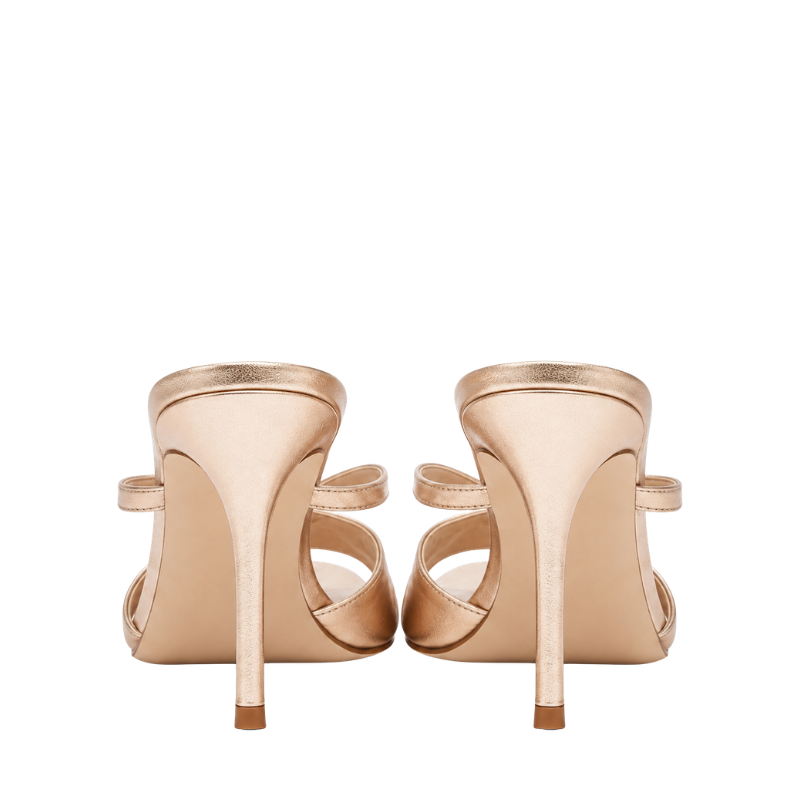 Women's Rose Gold Cross-Strap Stiletto Heel