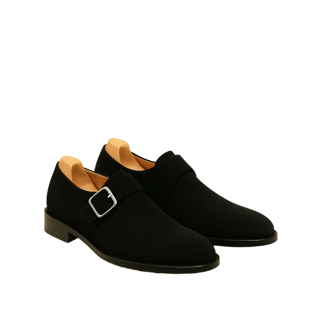Men s Handcrafted Suede Single Strap Monk Shoe