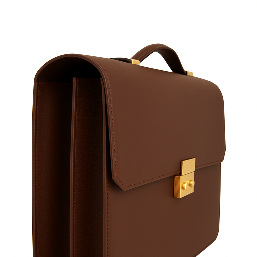 Men's Double Compartment Classy Brown  Briefcase