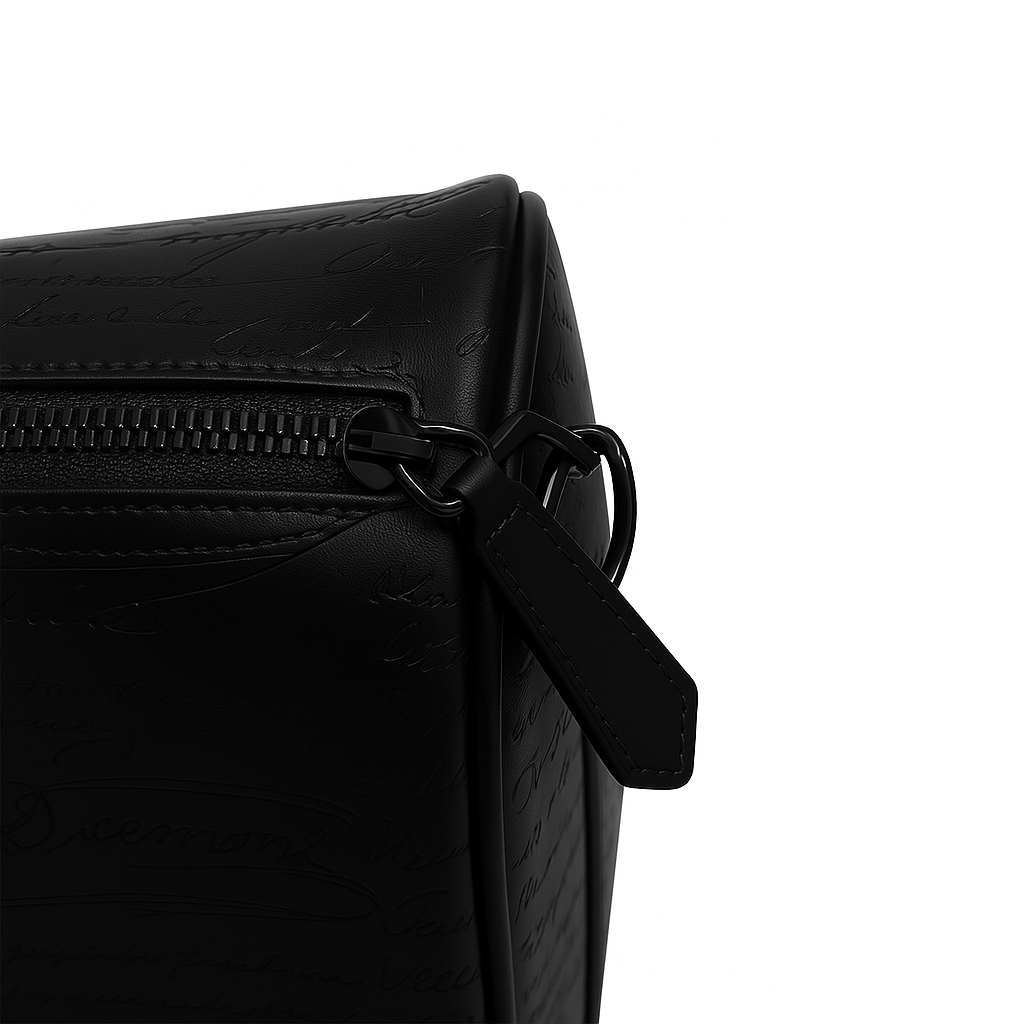 Premium Travel Duffel Leather Black Luggage Bag