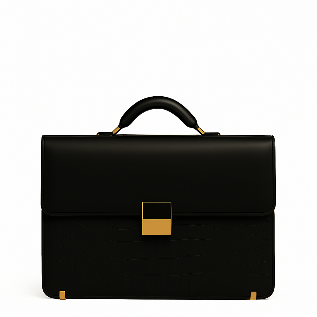 Luxurious Burgundy Crocodile Textured Briefcase