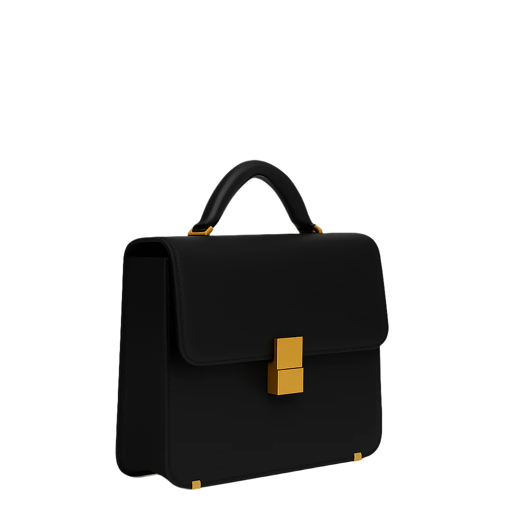 Luxurious Tan Crocodile Textured Briefcase
