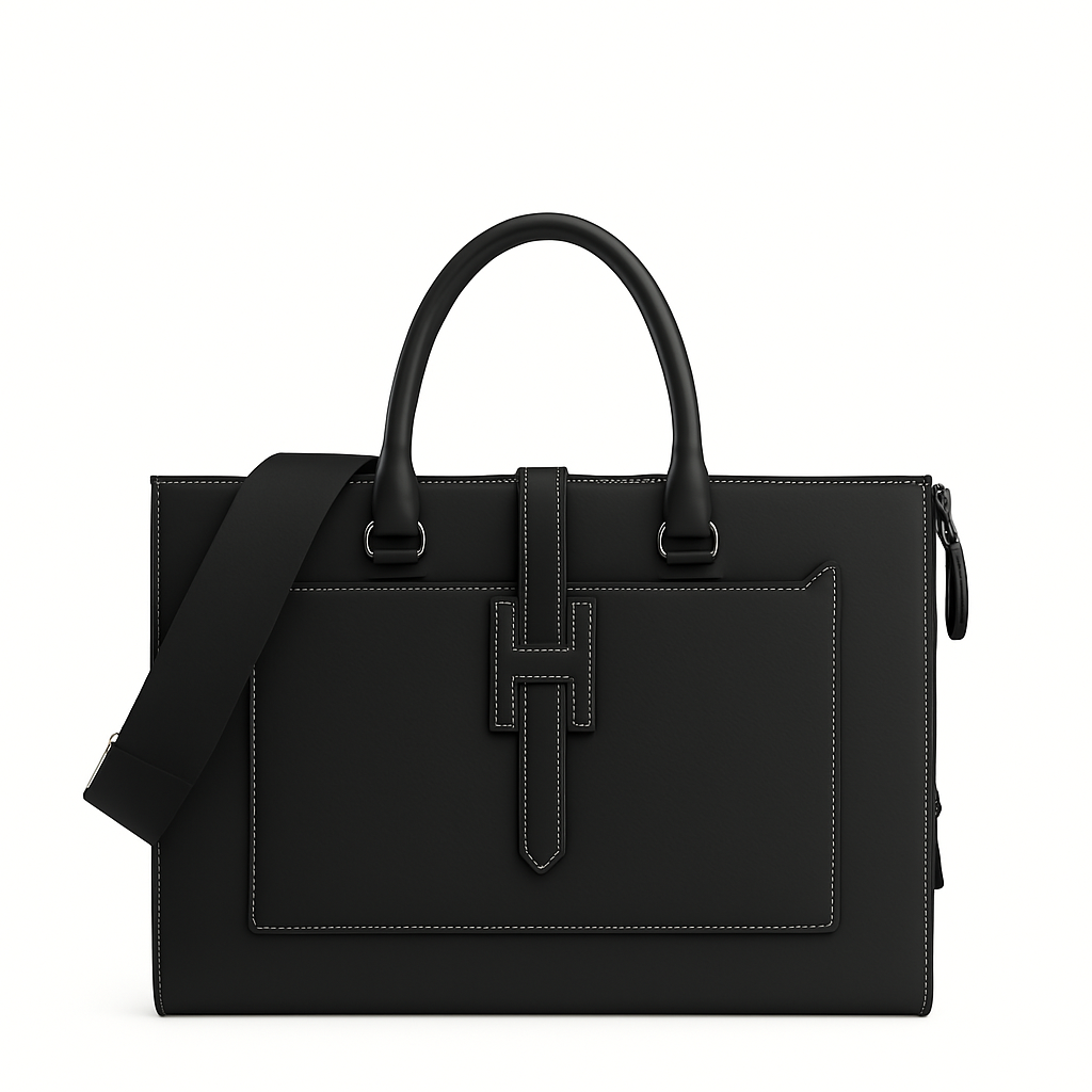 Stylish Italian Blue Leather Briefcase Bag