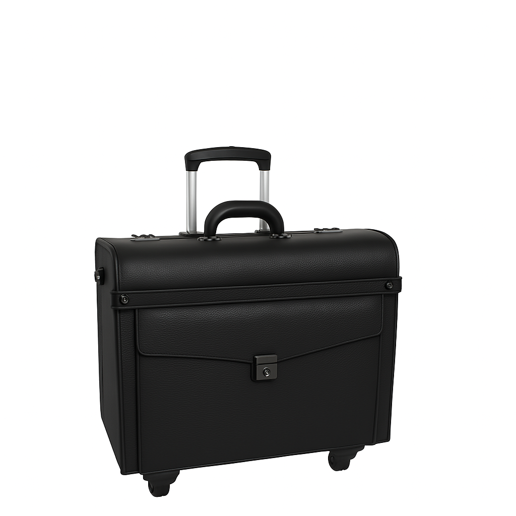 Premium Edition Italian Four Wheel Leather Brown Trolley Bag