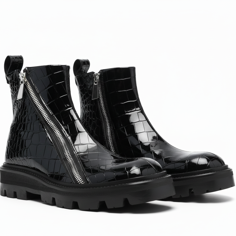 Selim Mock Croc Ankle Boots