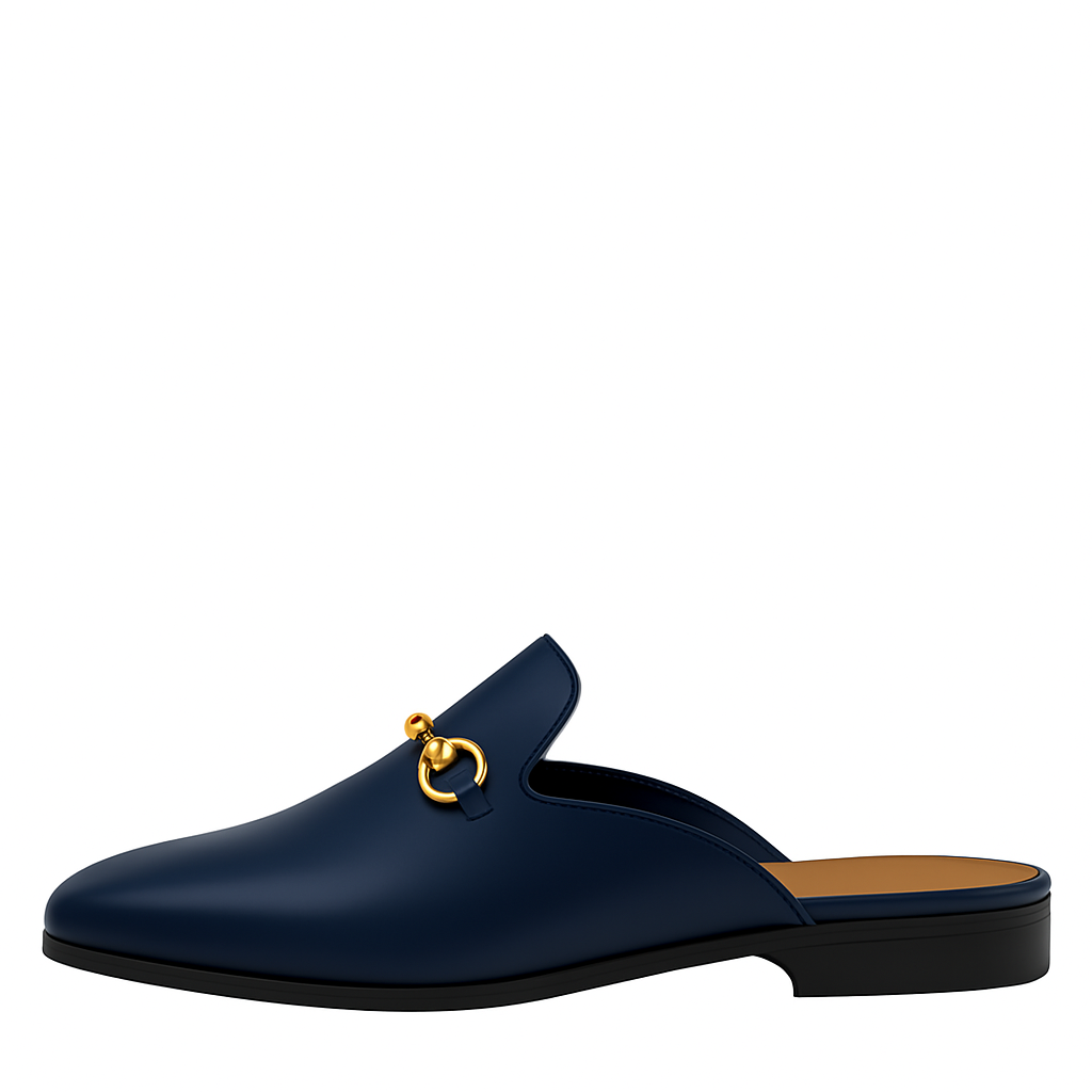 Plain Design Leather Mule