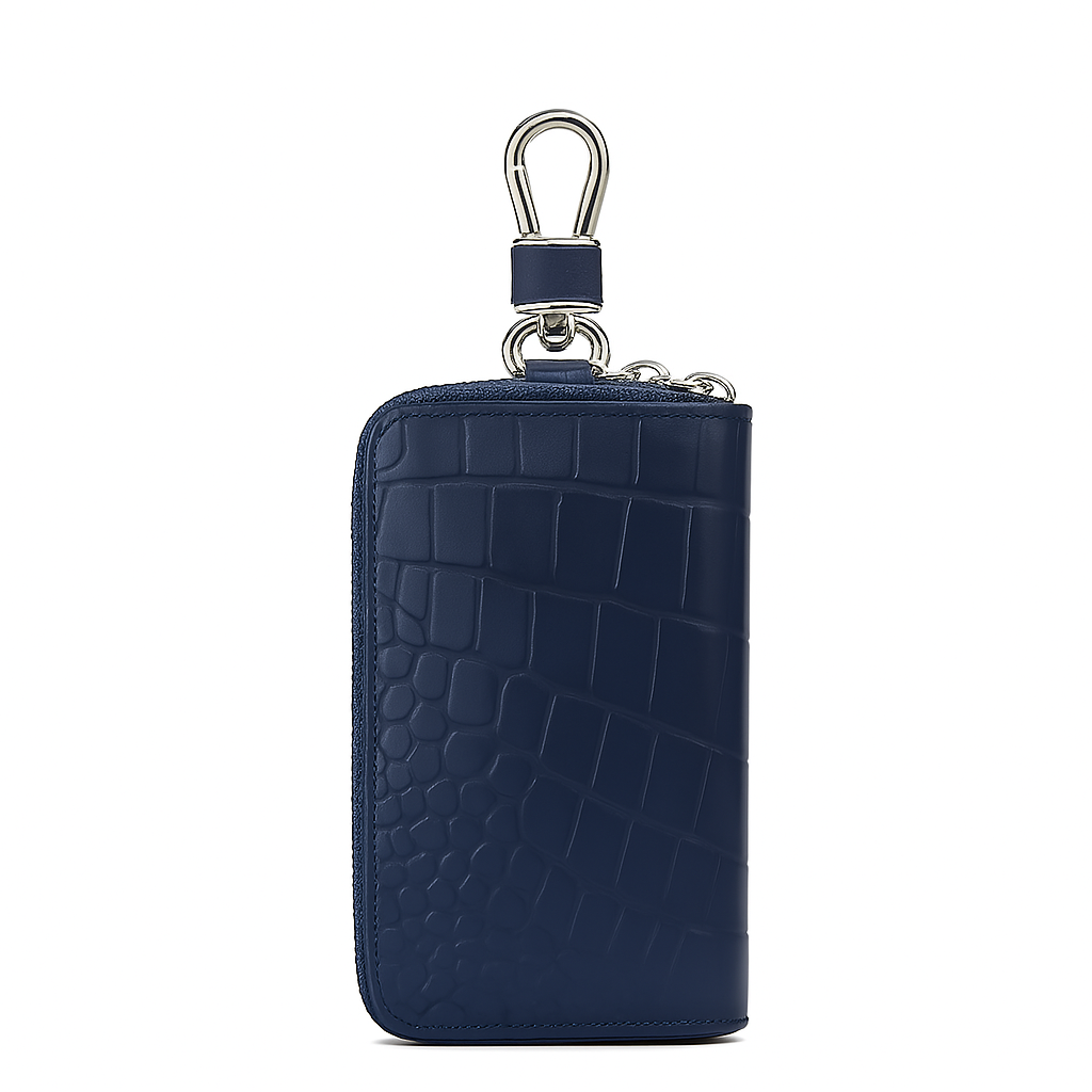 Croco Mini Zipper Key Case Wallet