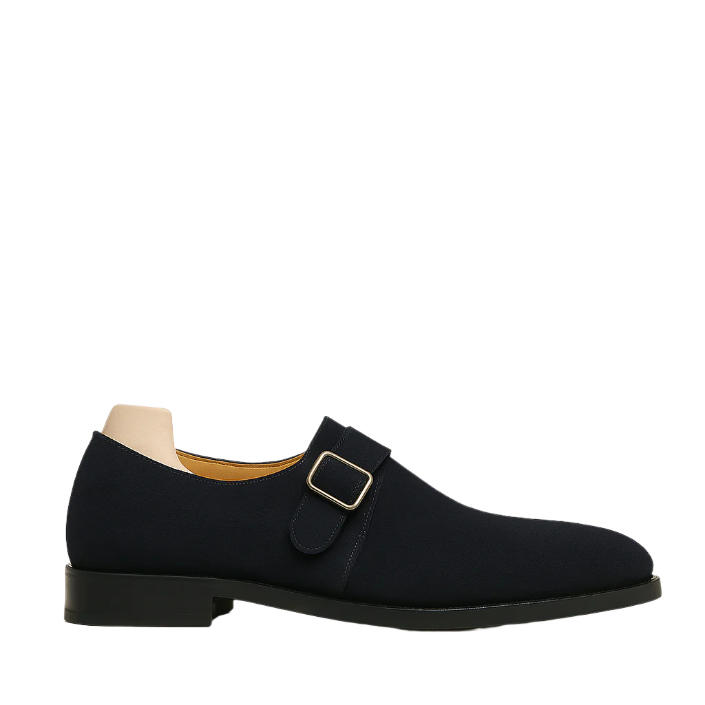 Men s Handcrafted Suede Single Strap Monk Shoe