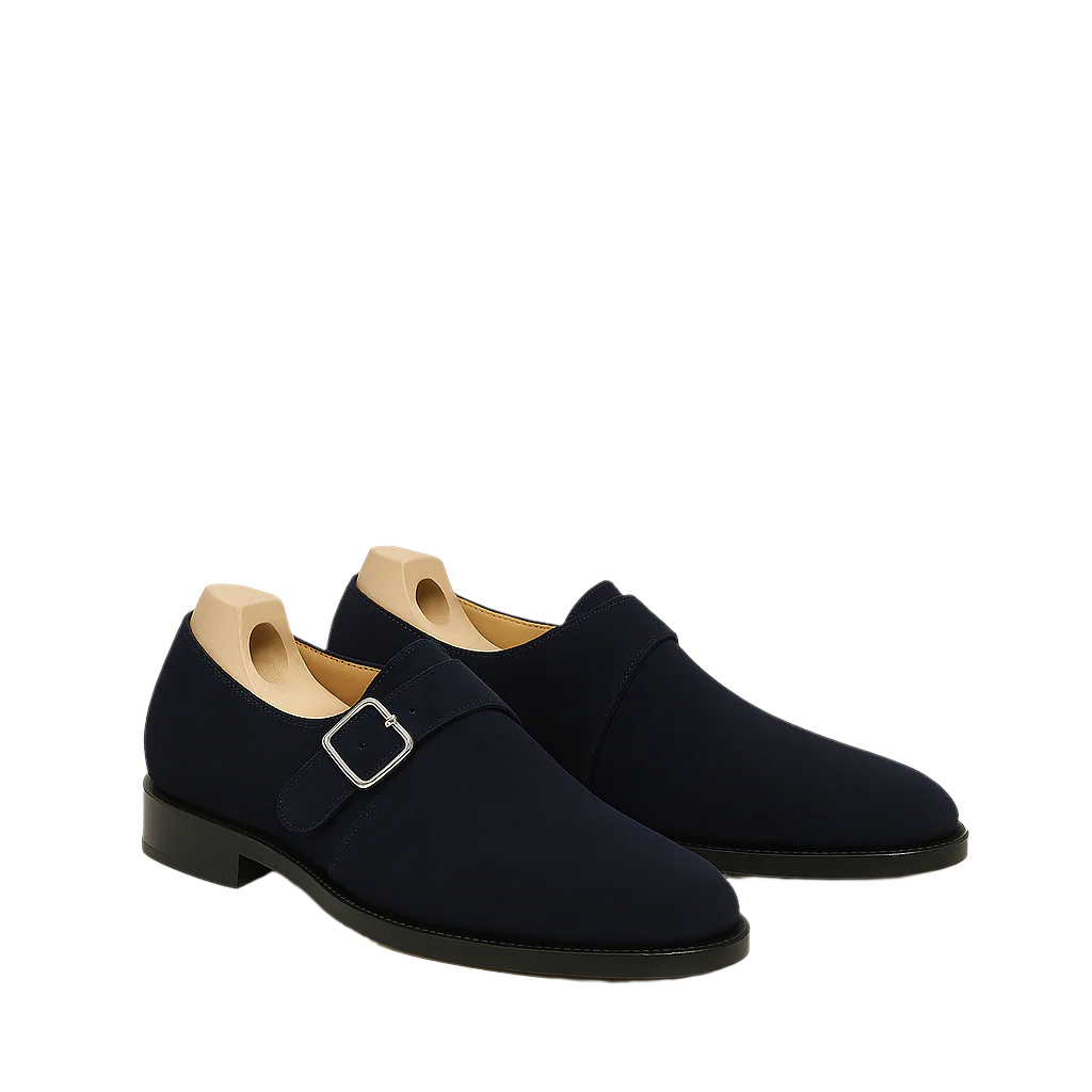 Men s Handcrafted Suede Single Strap Monk Shoe