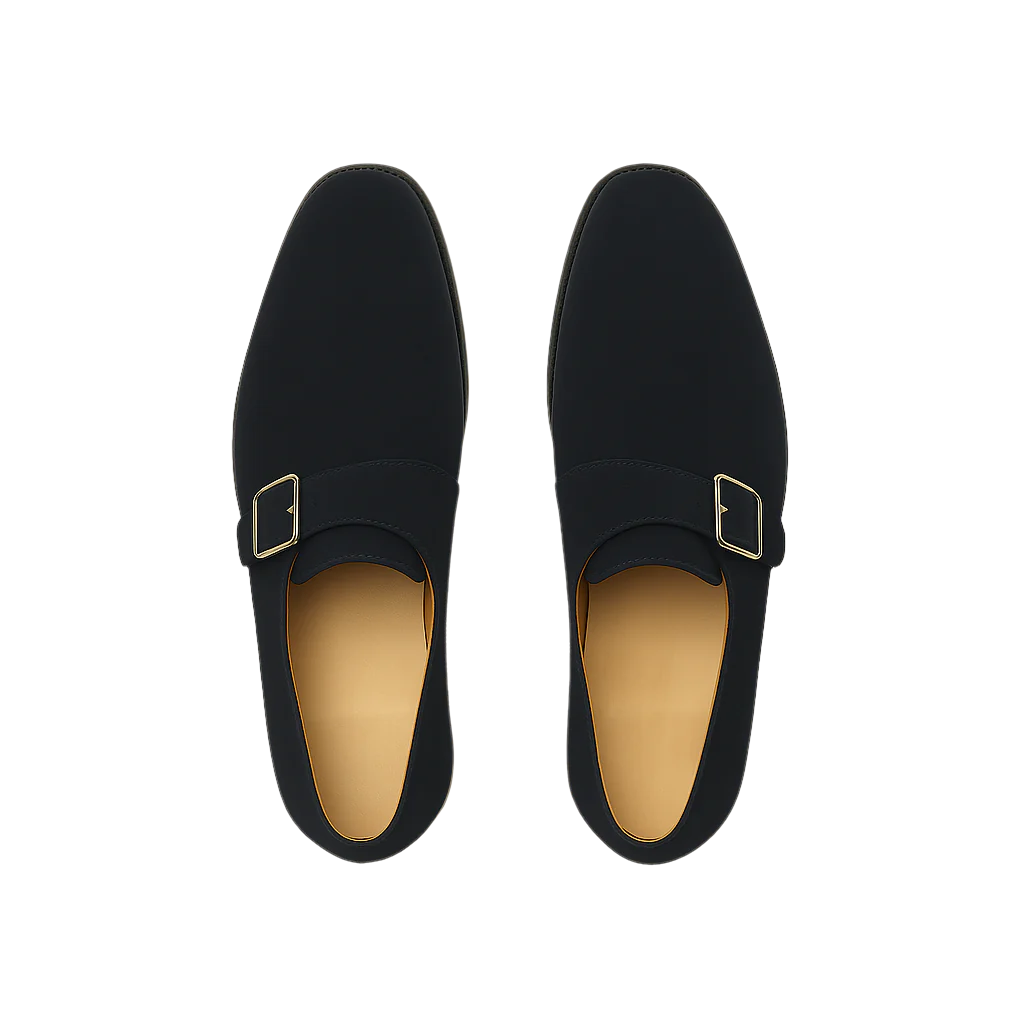 Men s Handcrafted Suede Single Strap Monk Shoe