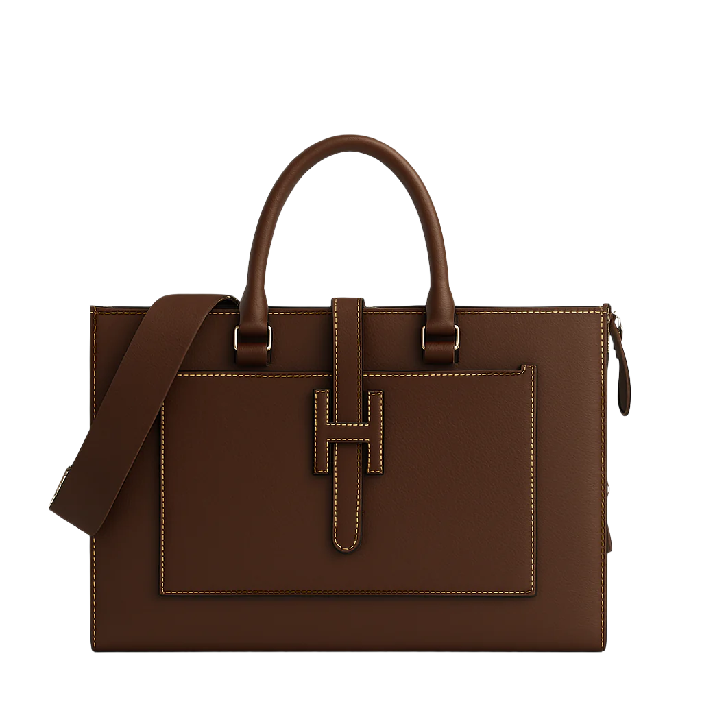 Stylish Italian Blue Leather Briefcase Bag