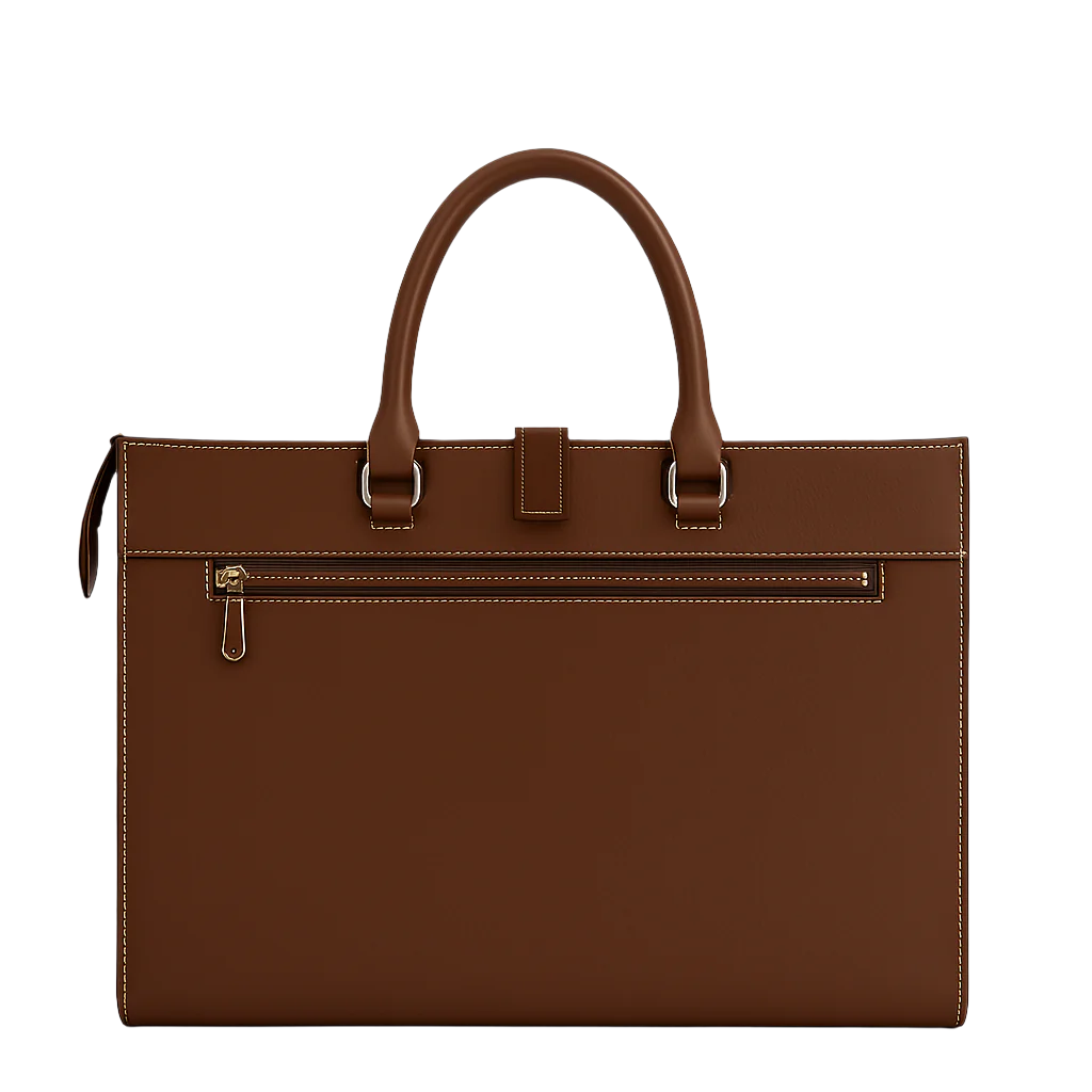 Stylish Italian Brown Leather Briefcase Bag