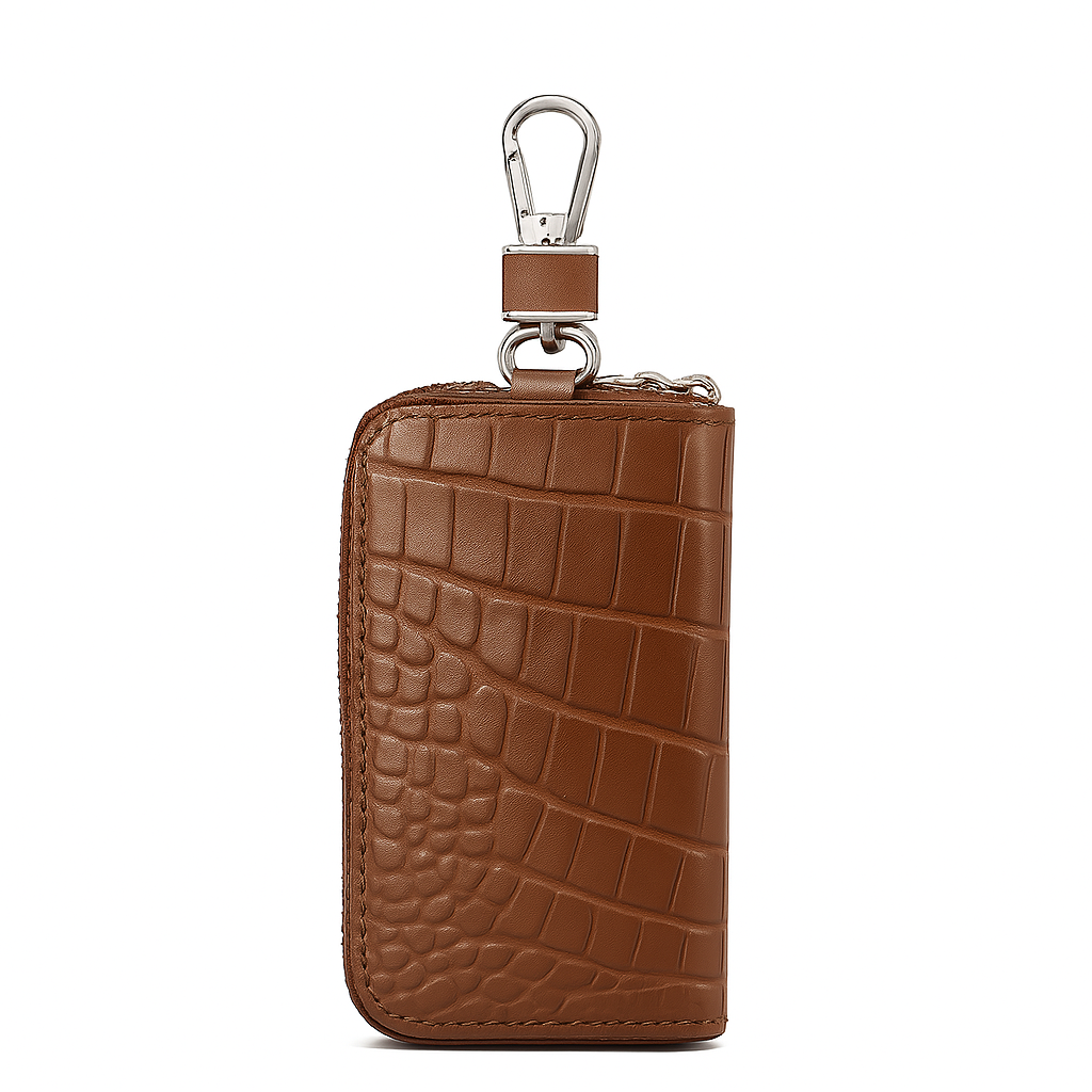 Croco Mini Zipper Key Case Wallet