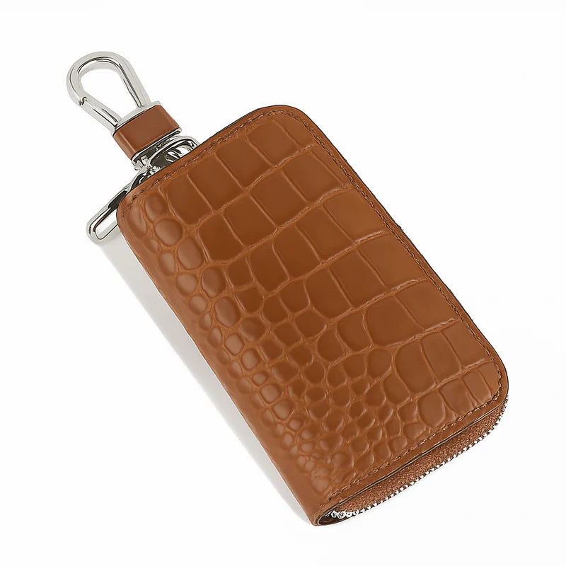 Croco Mini Zipper Key Case Wallet