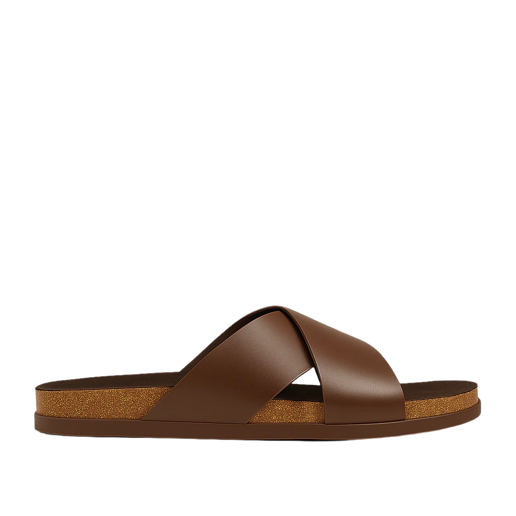 Pure Elegance Tan Leather Slipper