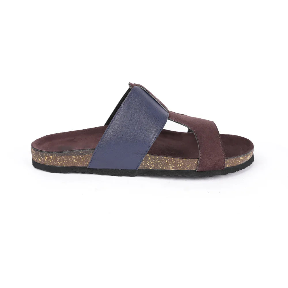 Cork Cross Strap Sandals - Brown and