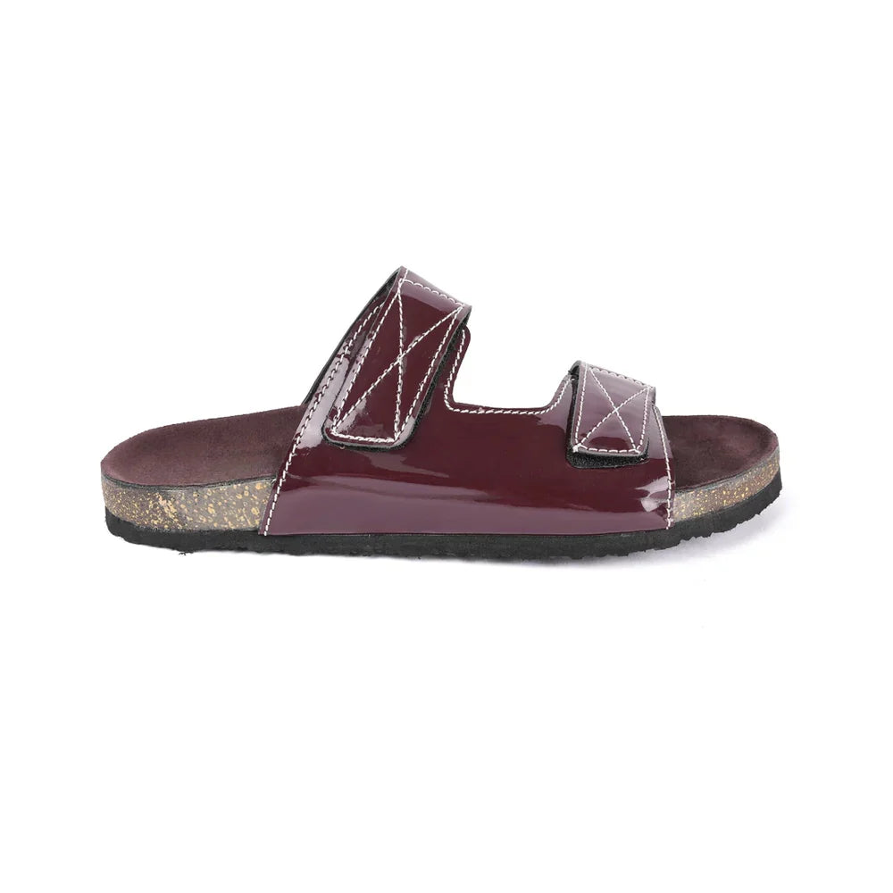 Cork Dual-Straps Sandals - Glossy
