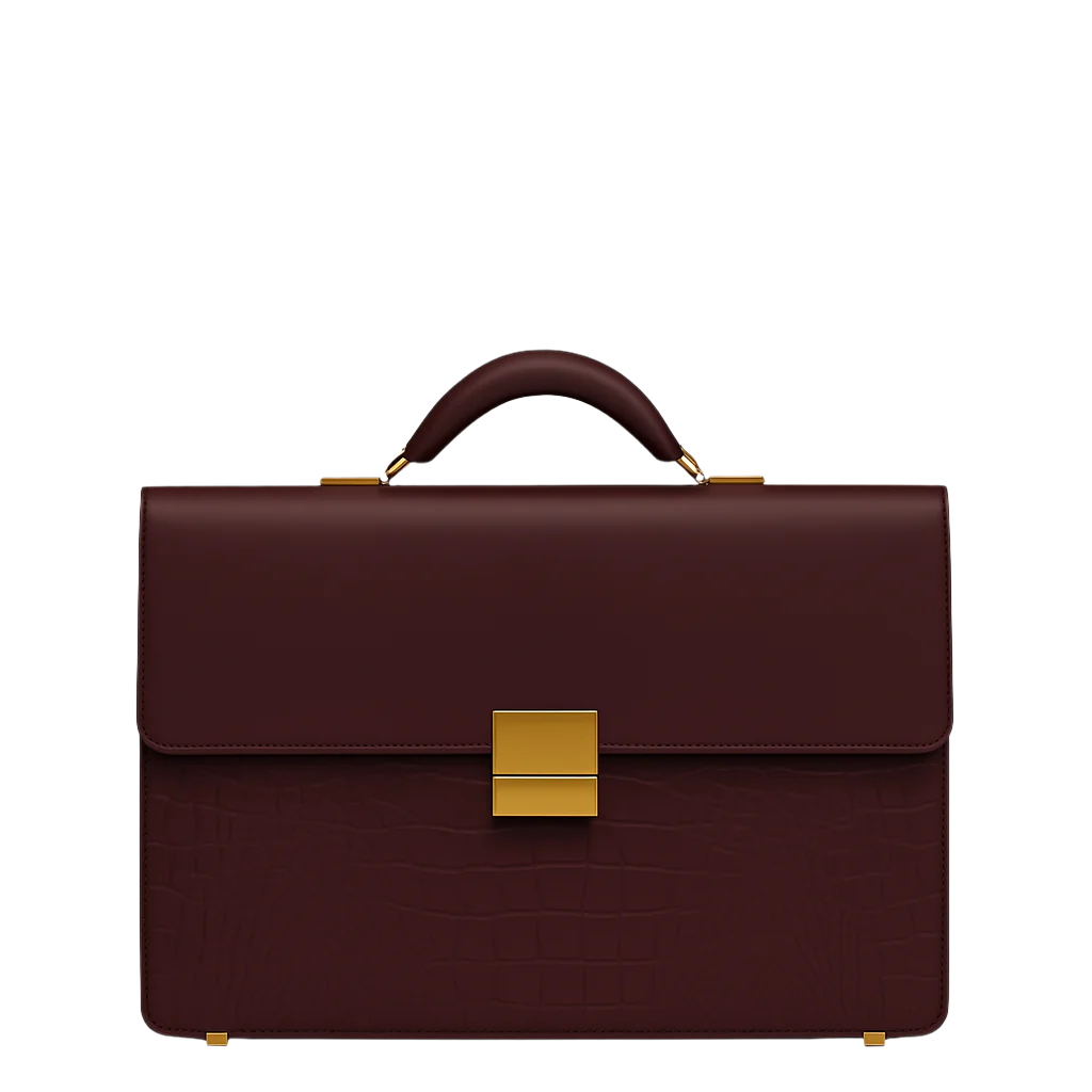 Luxurious Crocodile Brown Textured Briefcase
