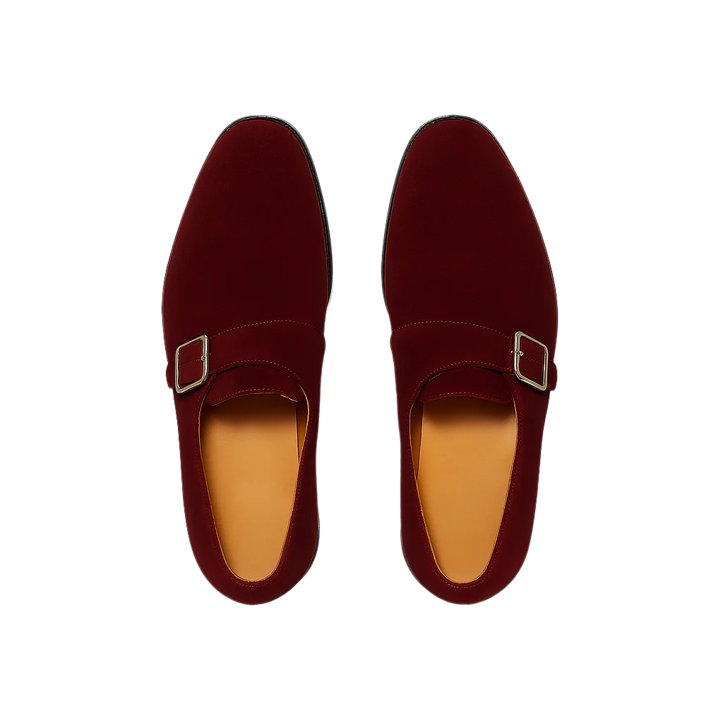 Men s Handcrafted Suede Single Strap Monk Shoe