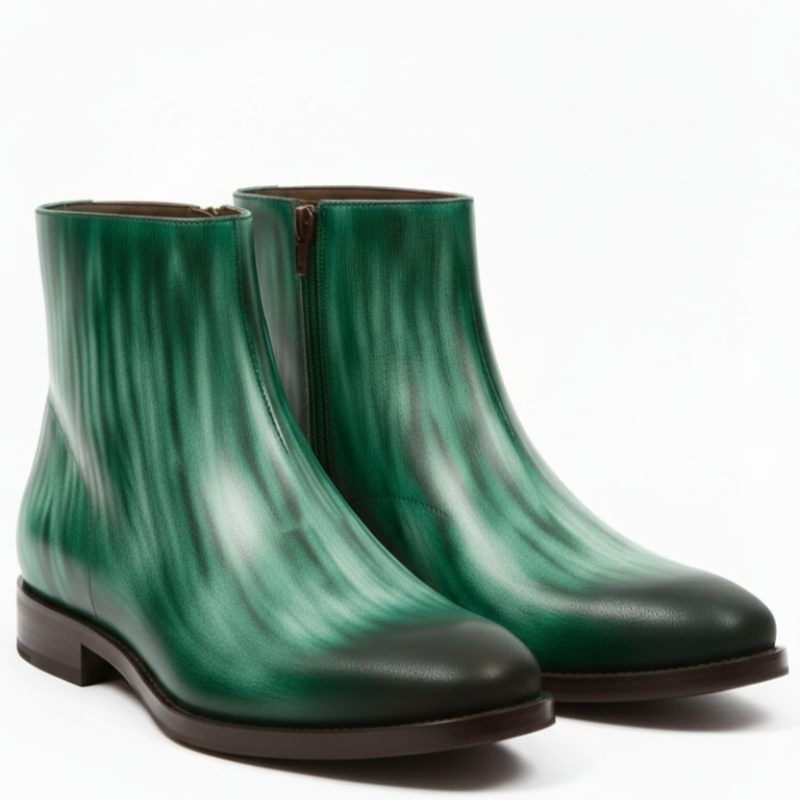 Italian Luxury Gradient Leather Chelsea Boots