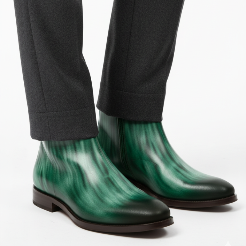 Italian Luxury Gradient Leather Chelsea Boots