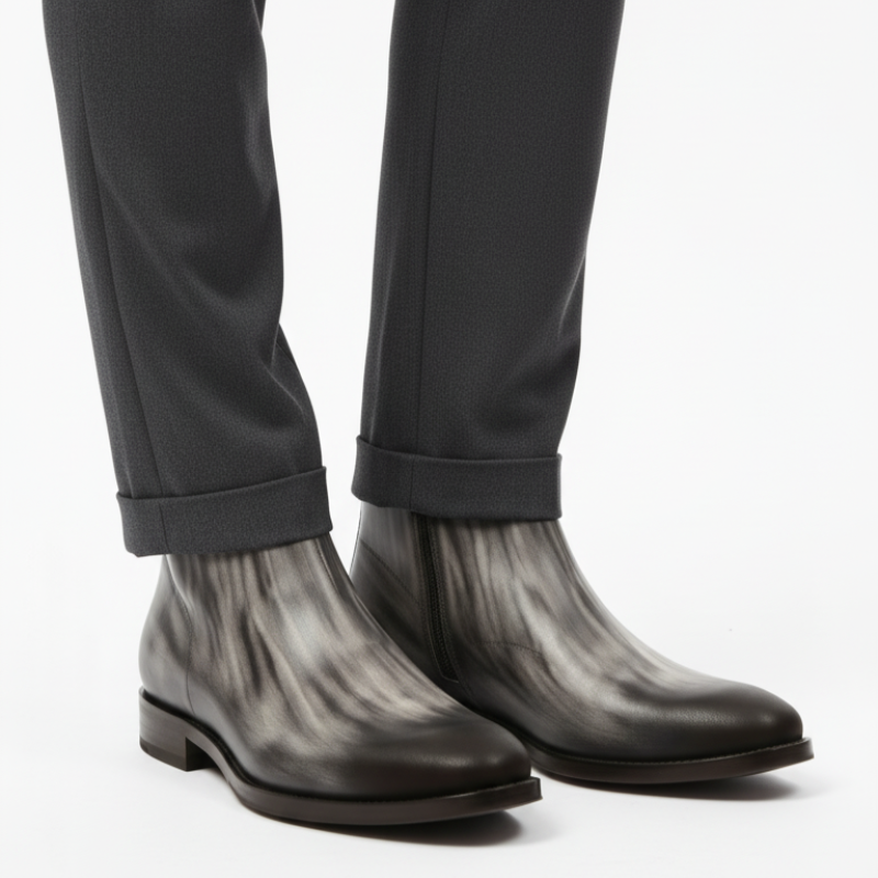 Italian Luxury Gradient Leather Chelsea Boots