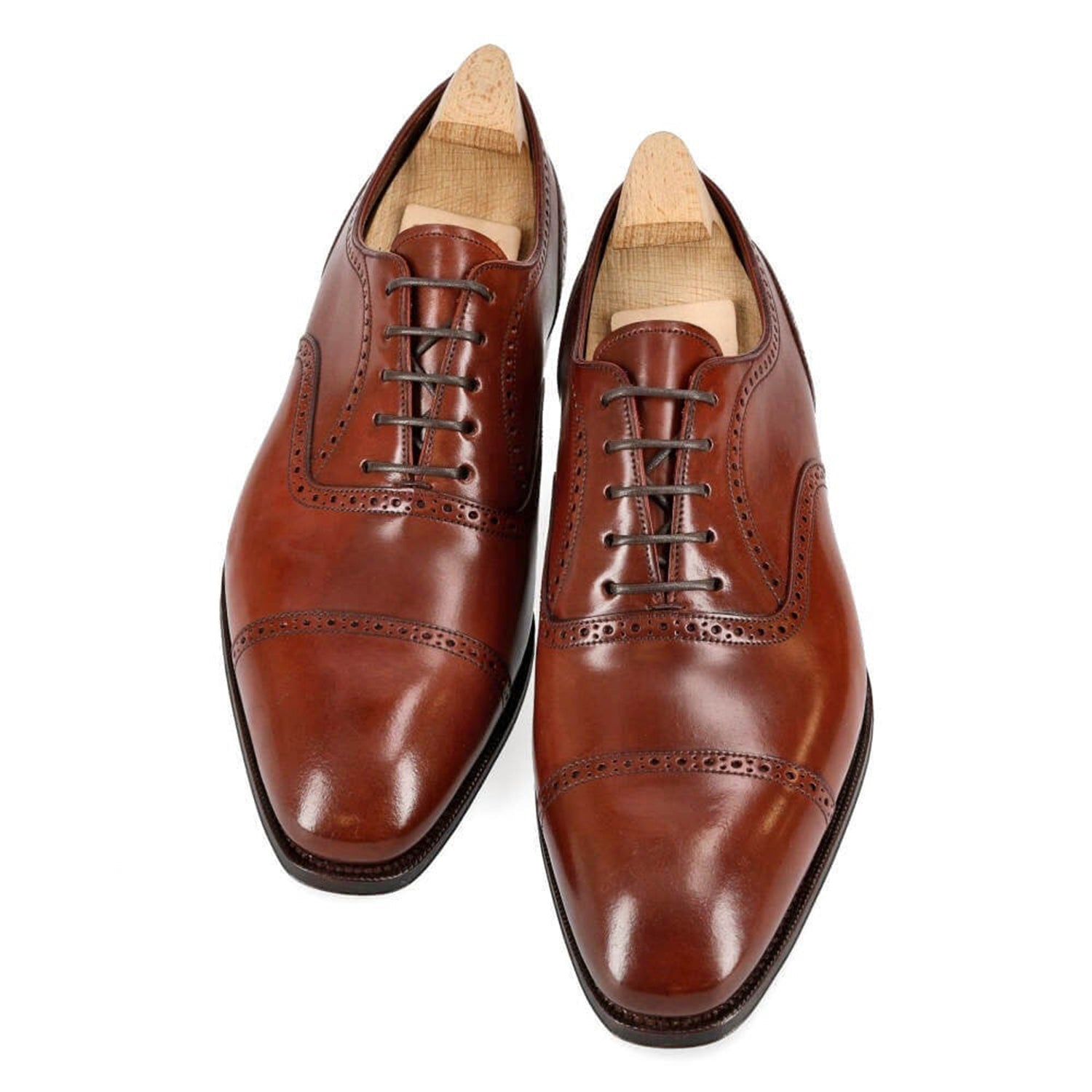 Polished Leather Cap-Toe Formal Oxford Shoe