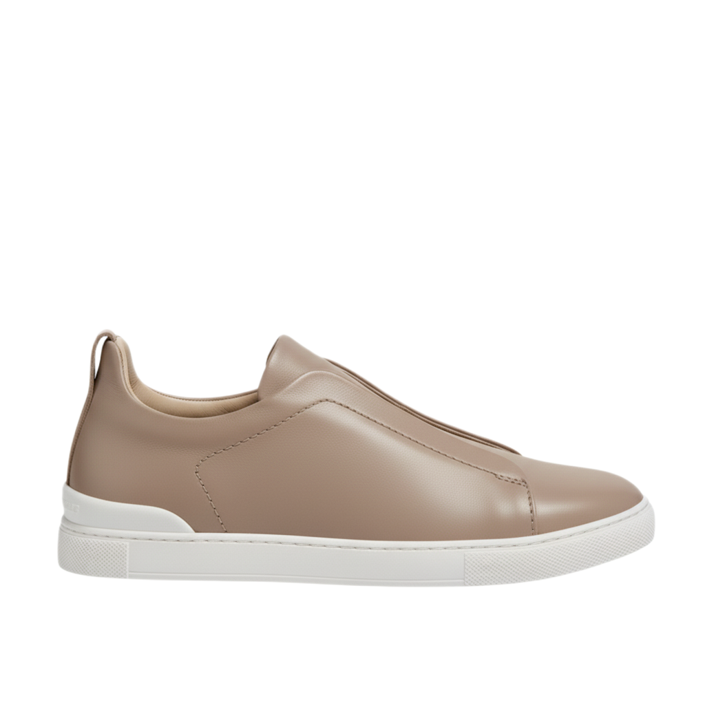 Luxury Edition Triple Stitch Leather Burgundy Sneaker for Men s