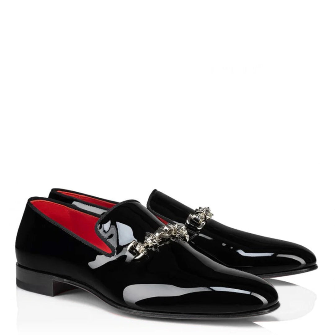 Italain Leather Loafers with Metallic Ornament