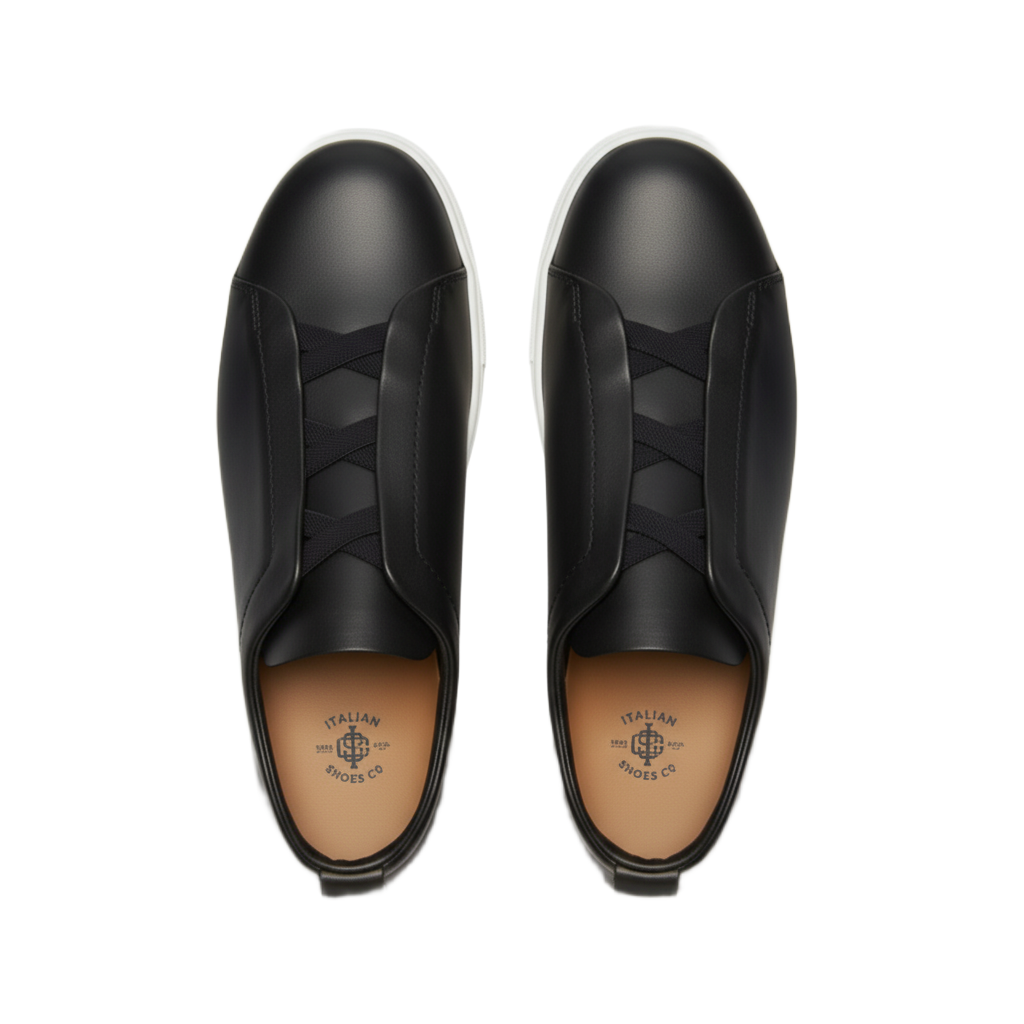 Luxury Edition Triple Stitch Leather Burgundy Sneaker for Men s