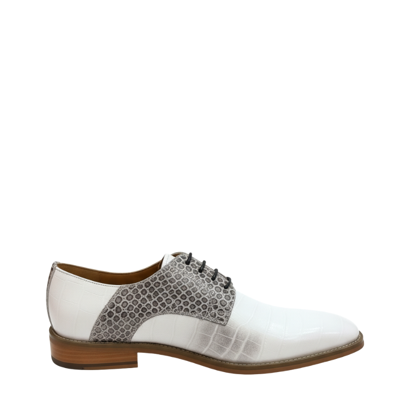 Ivory Python Textured Luxury Derby Shoes