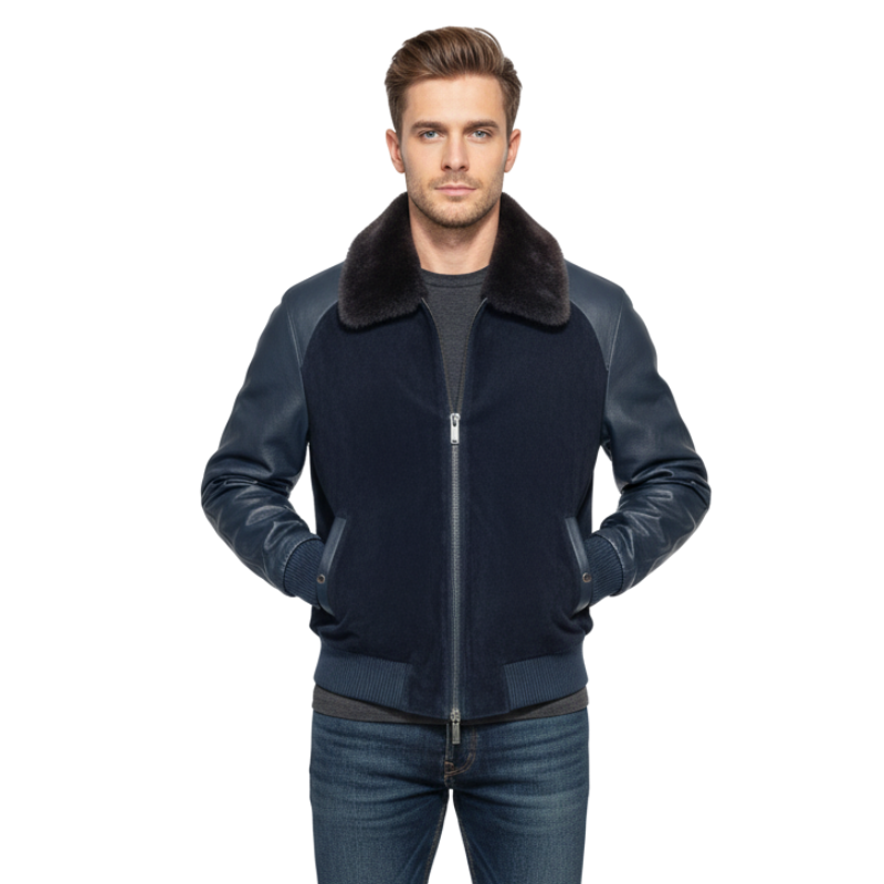 Italian Aviator Suede Leather Jacket