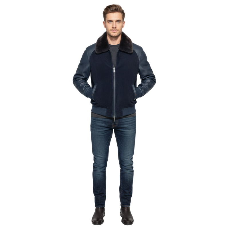Italian Aviator Suede Leather Jacket