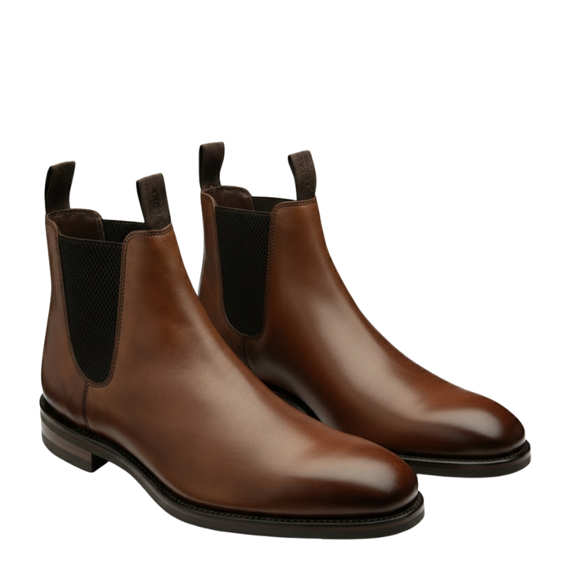 Luxury Mid Top Pure Solid Leather Chelsea Boot