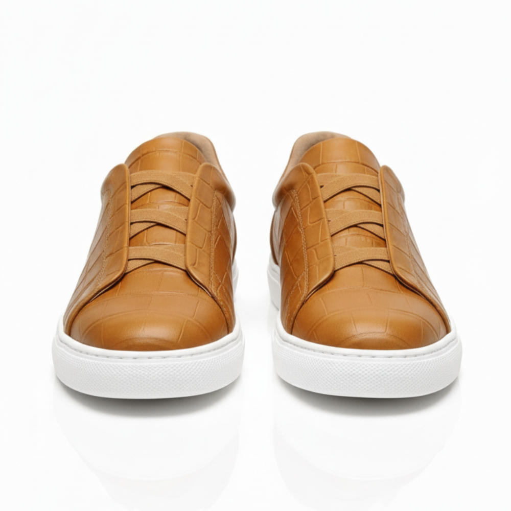 Premium Croc Embossed Luxe Sneakers