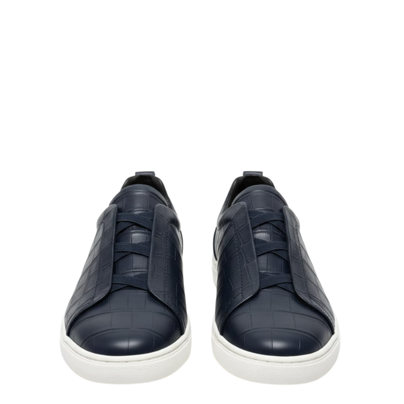 Croc Embossed Italian Luxe Slip On Sneakers