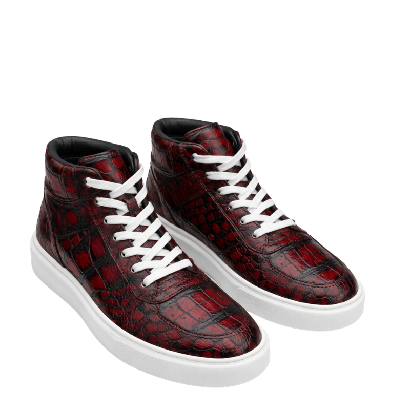 Crimson Python Luxe High Top Sneakers