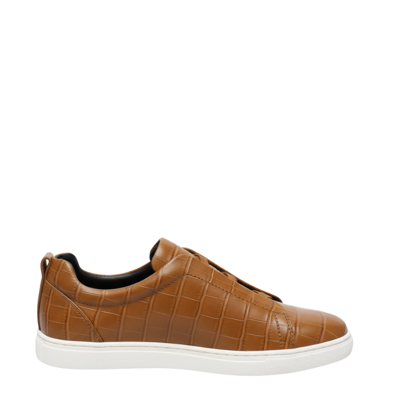 Croc Embossed Italian Luxe Slip On Sneakers