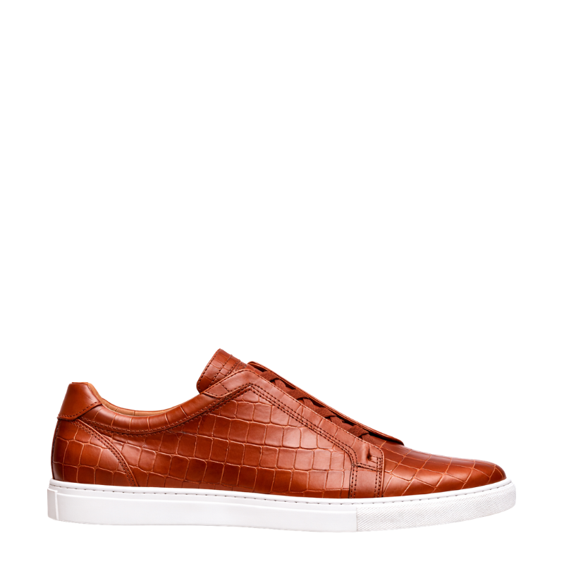 Italian Croc Embossed Lace Shield Sneakers