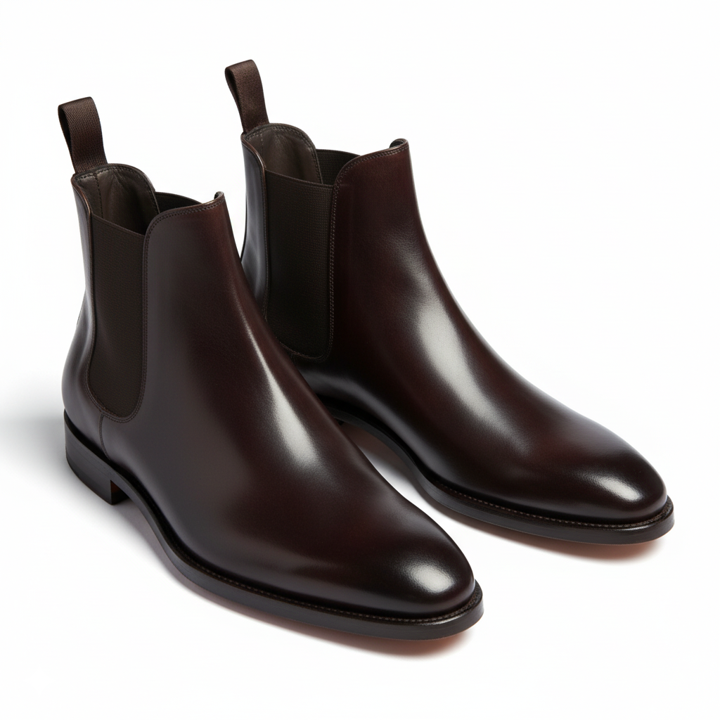 Classic Chelsea Round Toe Shade Leather Boots