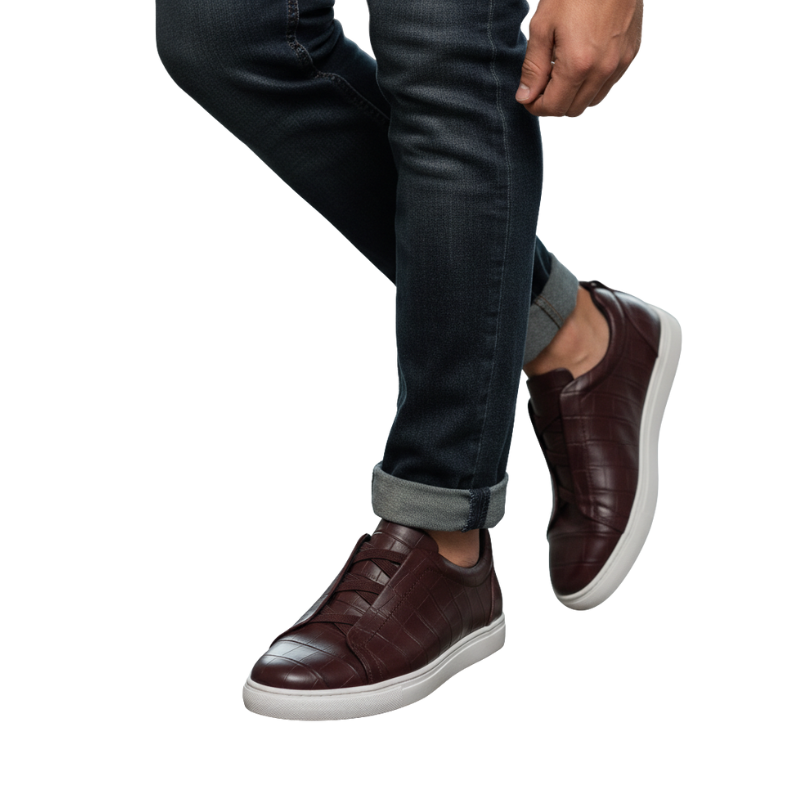 Croc Embossed Italian Luxe Slip On Sneakers