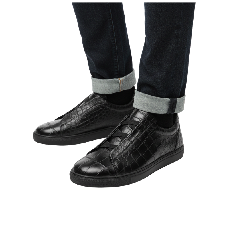 Premium Croc Embossed Luxe Sneakers